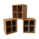 Set of 3 old workshop lockers