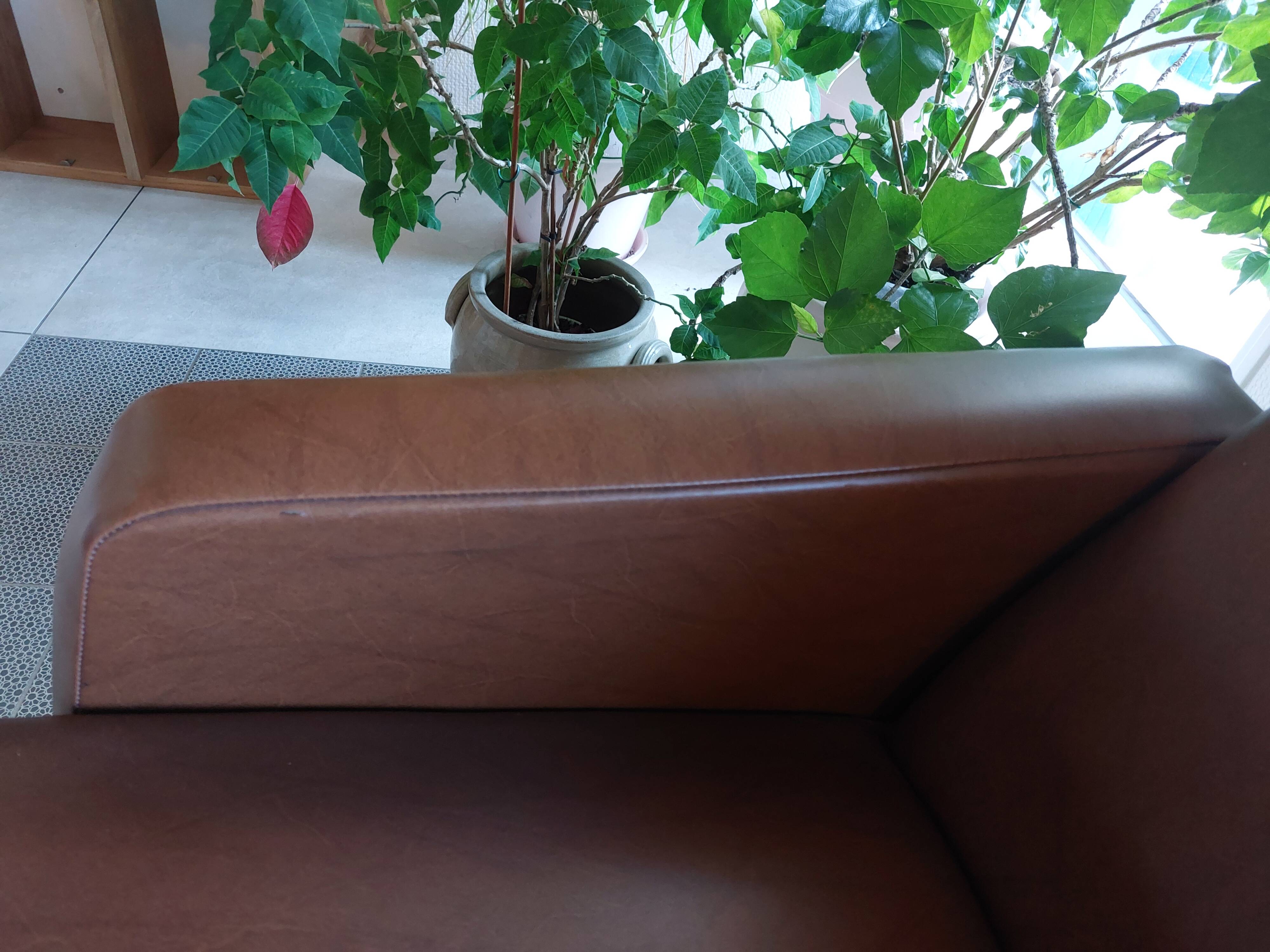 a pair of comfortable vintage armchairs with splayed legs