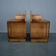 Art Deco bedside tables from the 1930s in walnut finish, Czechoslovakia.