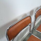 Skai bauhaus chromen Italiaanse buisframe stapelbare stoel