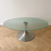 Frosted glass and metal coffee table, 1970s.