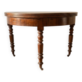 Table ronde convertible demi-lune en bois massif
