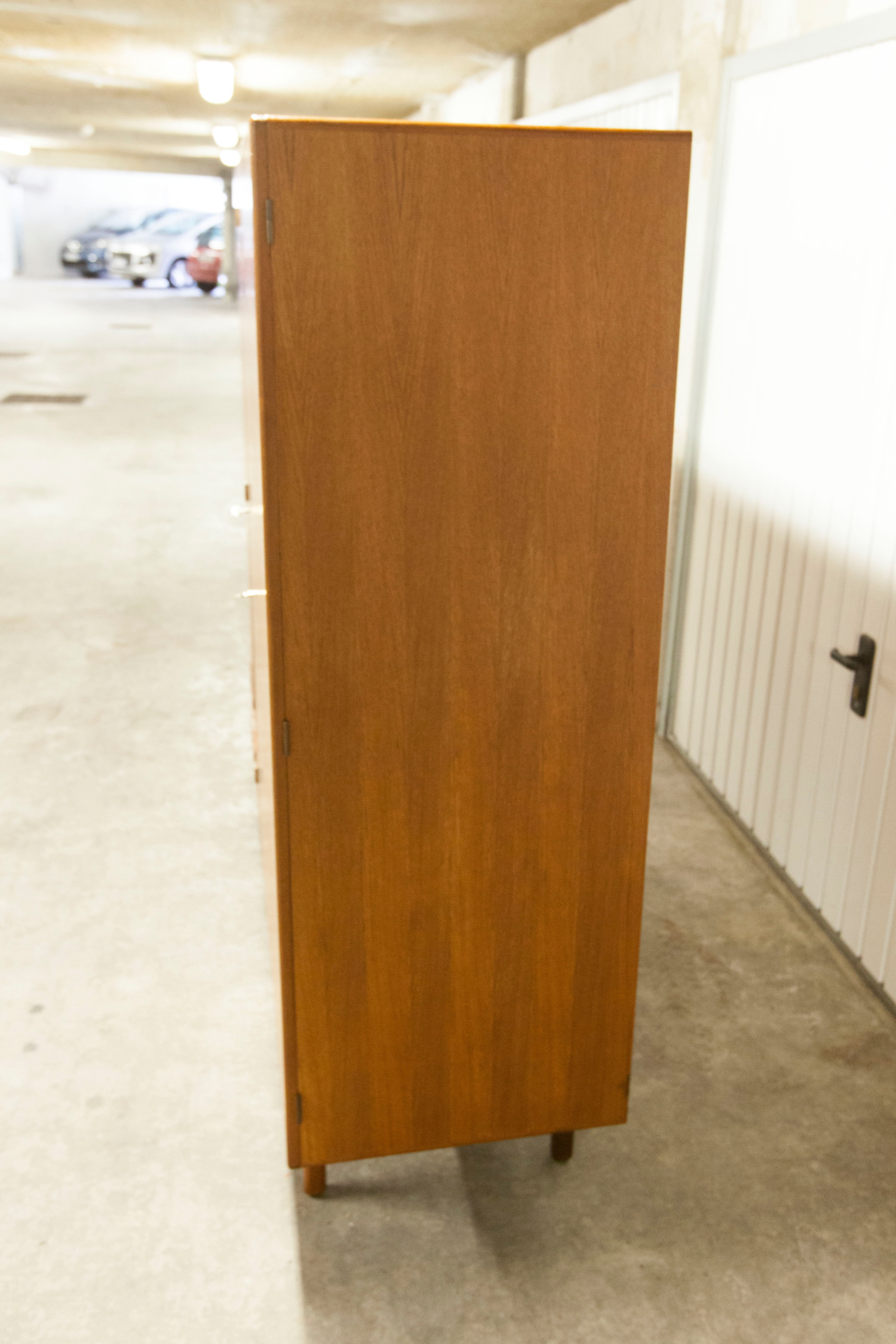 Danish Scandinavian wardrobe signed Sven Ellekaer 1960 3 doors 2 drawers with mounting plan