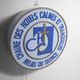 Round blue luminous sign 1970 relay of silence, quiet and quiet hotel