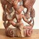 Ancient Carved Wall Panel Deity Wood Thailand Burma Myanmar