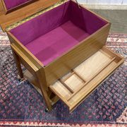 English mahogany sewing cabinet from the 1970s