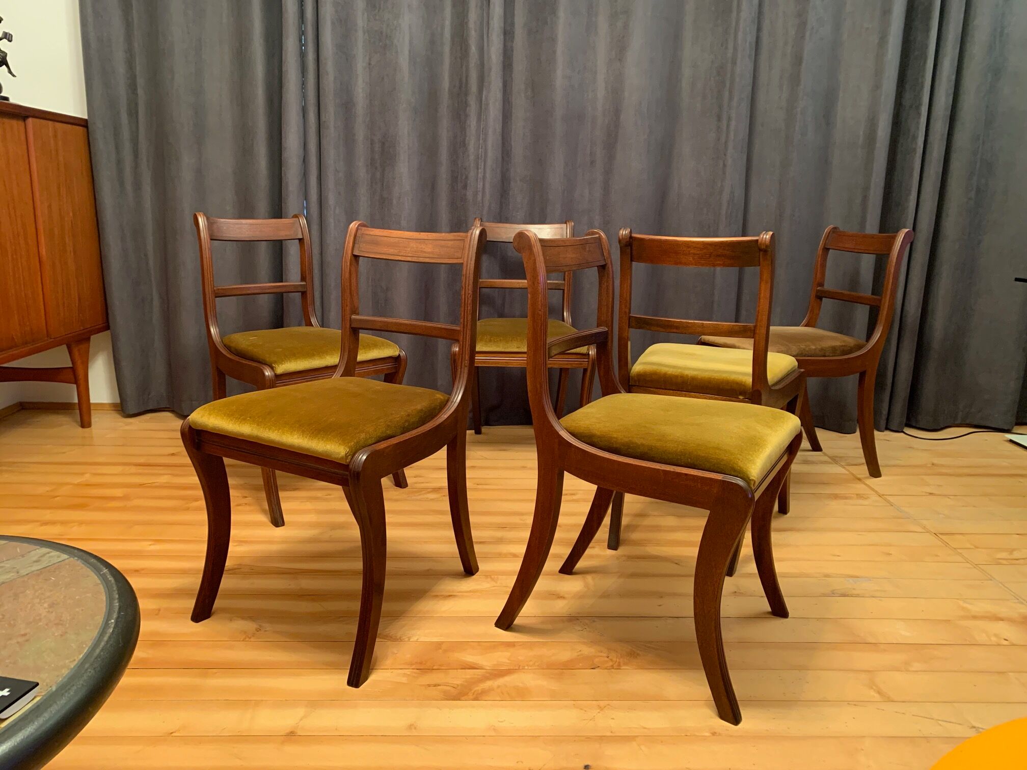 Ensemble de six chaises Regency Bevan Funnell Ltd Reprodux Angleterre années 1970