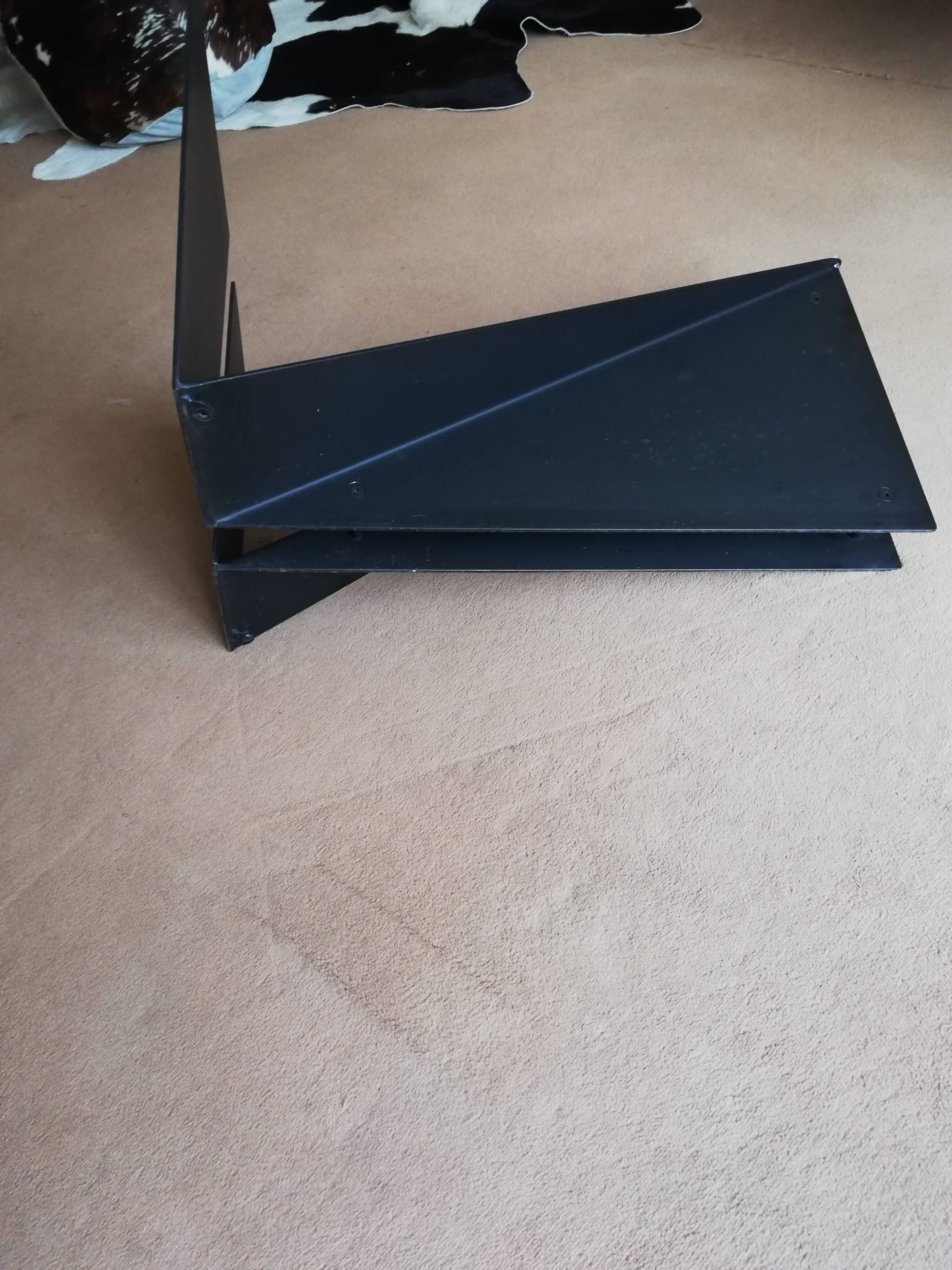 Black metal and glass coffee table