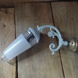Wall lamp pale blue tulip glass diamond tip