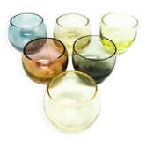 Set of glasses, Art Deco, coloured glass, Czechoslovakia, 1950s