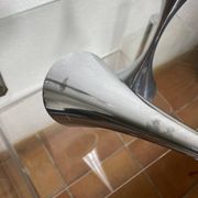 Paire de bougeoirs design en acier inoxydable