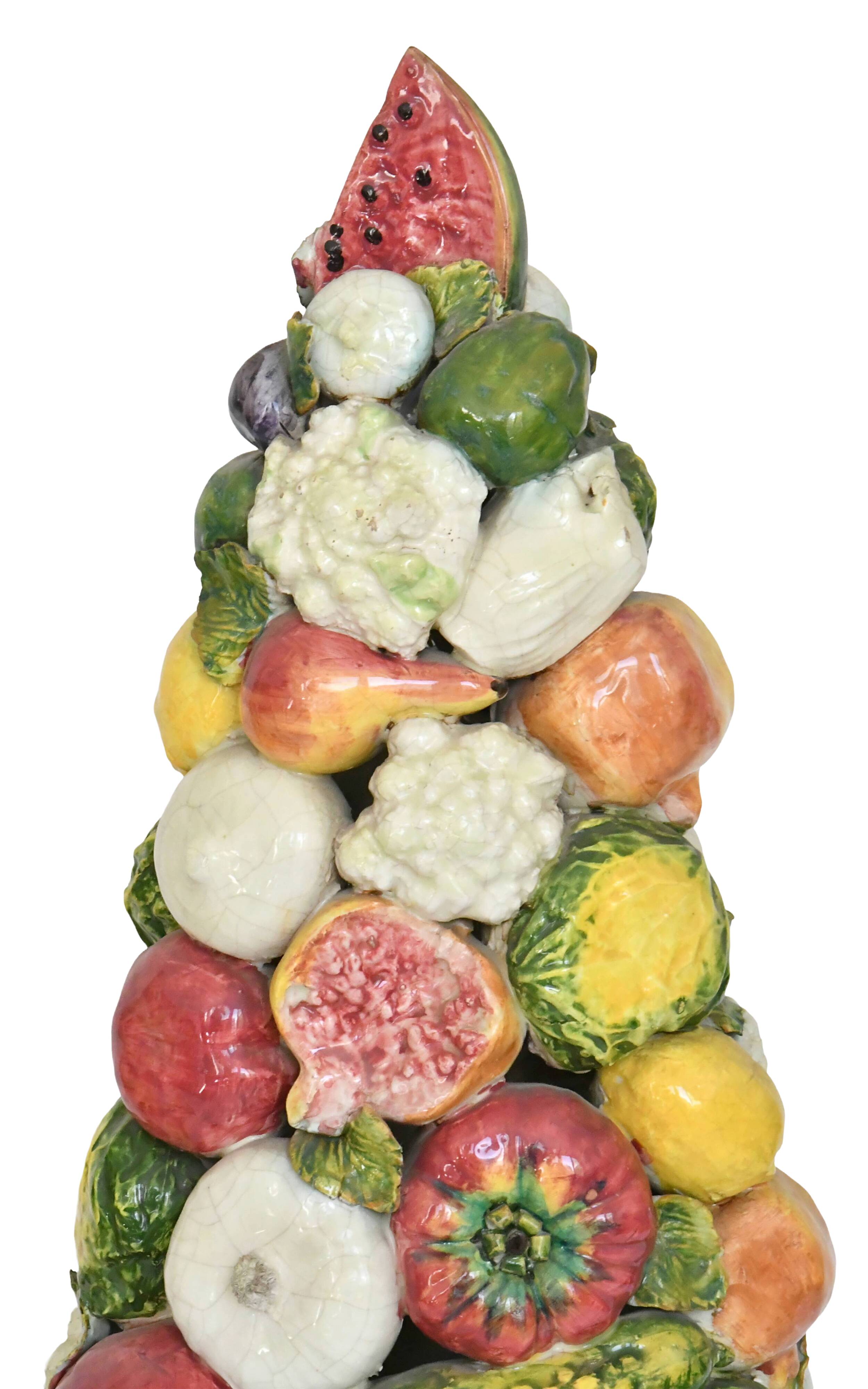 Pair of important majolica ceramic centrepieces from Italy.