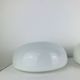 Pair of half-sphere wall lights in white opaline, Italy 1960