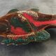 Dish with compartments for aperitif in Vallauris ceramic, vintage fish shape, 34 cm