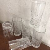 Six crystal glasses