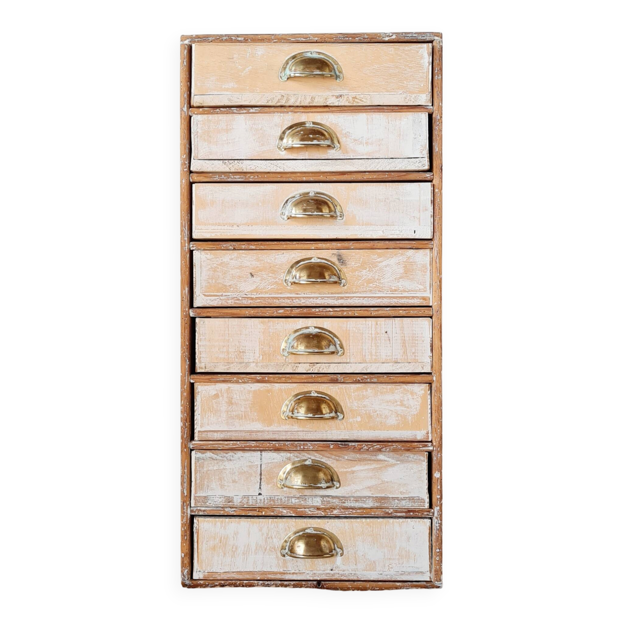 Petit meuble d'atelier vintage à tiroirs
