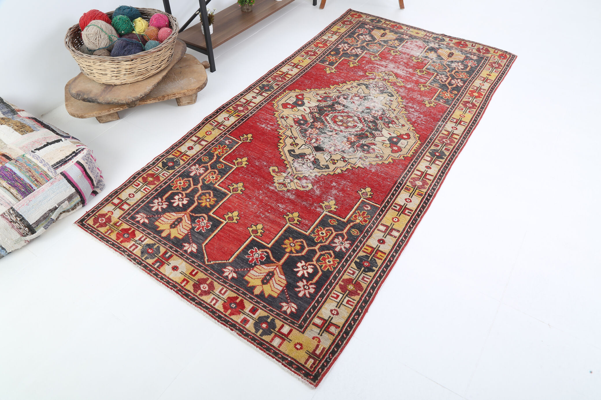 248x123cm red handmade turkish rug