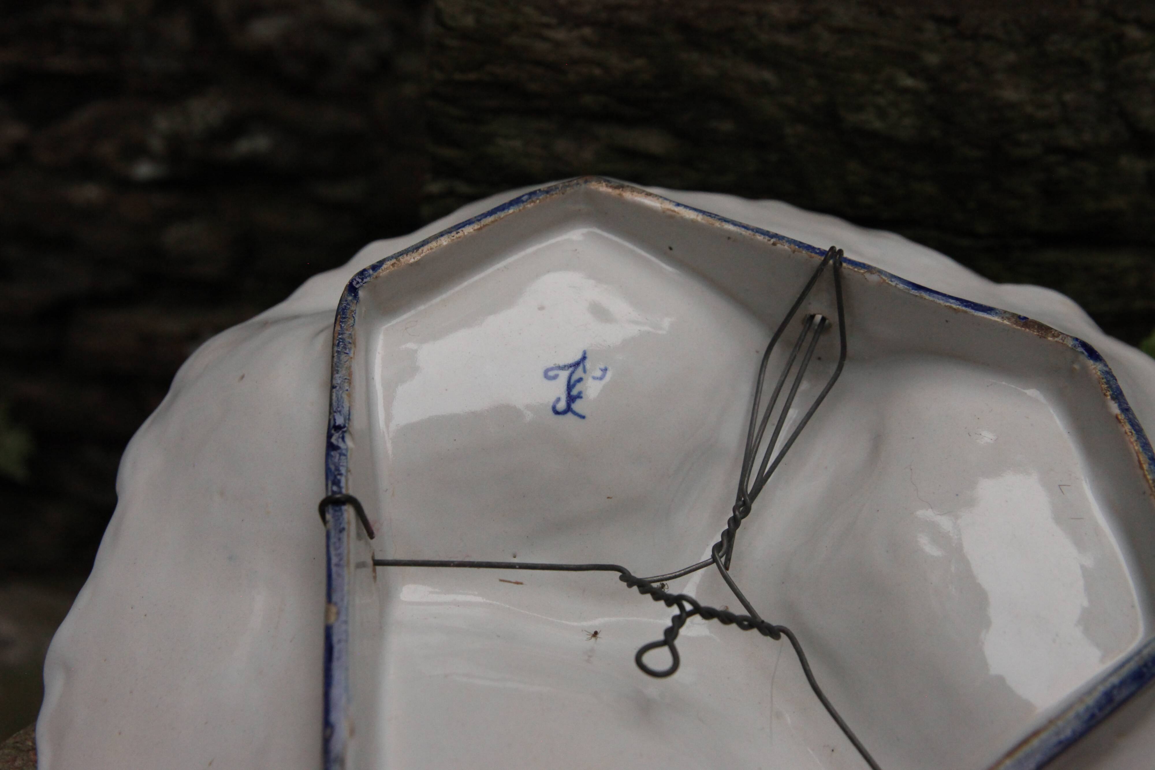 Rouen earthenware hors d'oeuvre dish