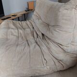 TOGO Banquette' 2 places velours ras beige Ligne Roset 1980