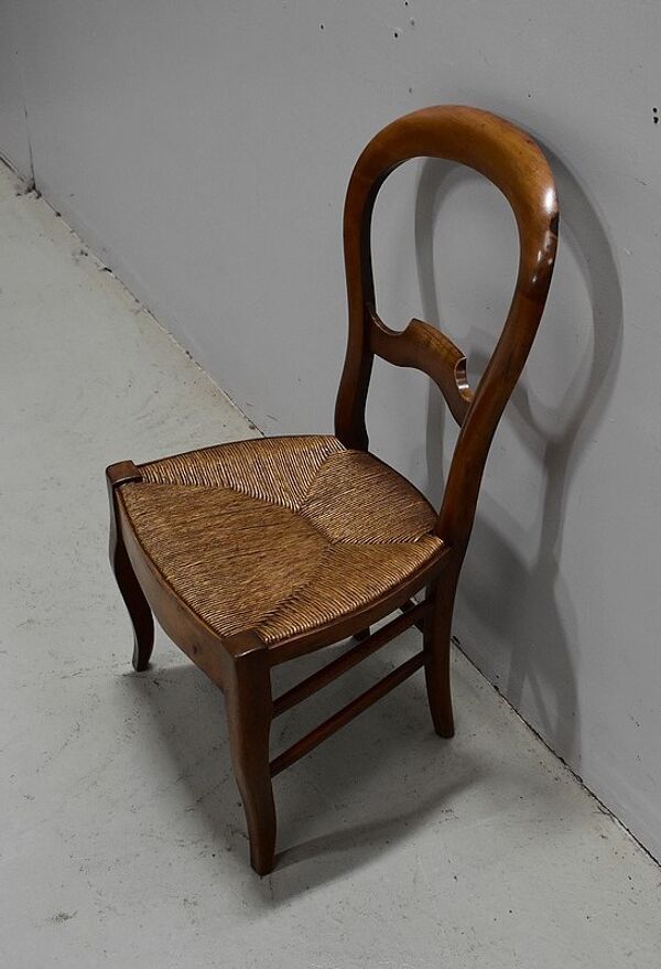 Chaise enfant paillée en merisier, époque Louis-Philippe - 2ème partie du XIXe