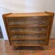 Vintage rattan and oak chest of drawers from the 60s