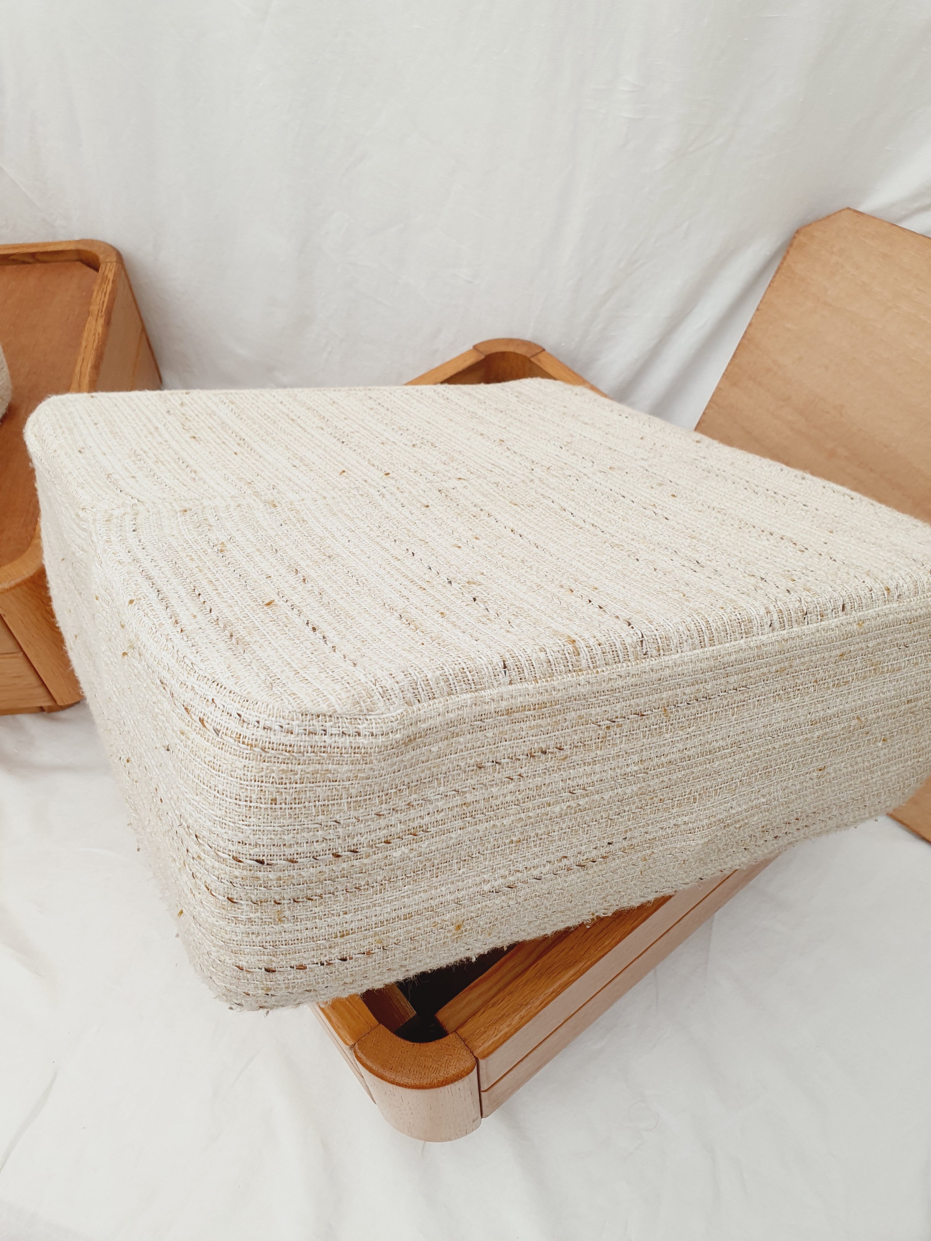 Pouf en bois d'orme