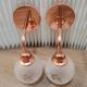 Pair of white ball wall lights