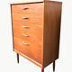 Tall teak chest of drawers from the 1960s