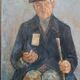 Large oil on panel by Ferruccio Ferri - 1940 - "The Blind Man" published