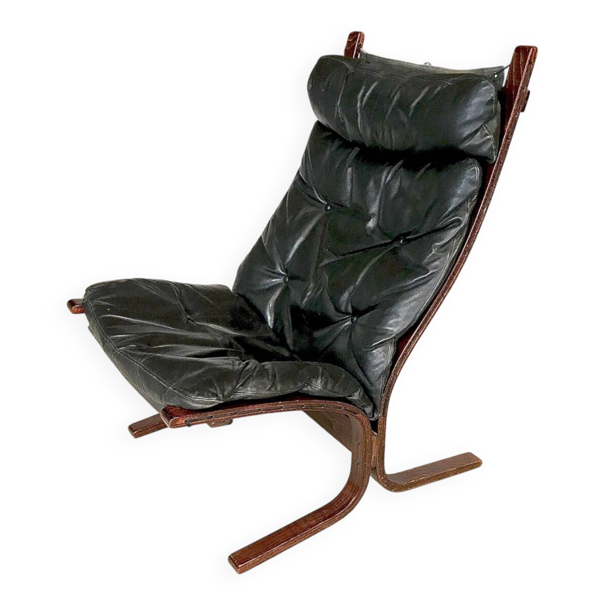 Siesta leather highback chair by Ingmar Relling for Westnofa, 1960s