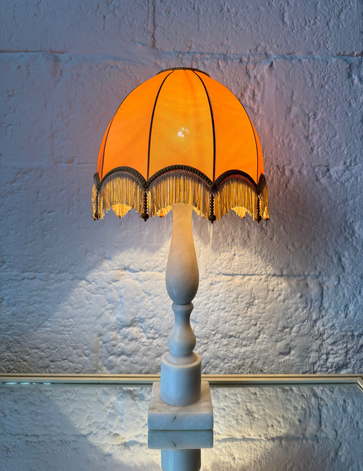 1970s alabaster column lamp