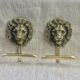 Lion head coat hooks in solid brass, Peerage England