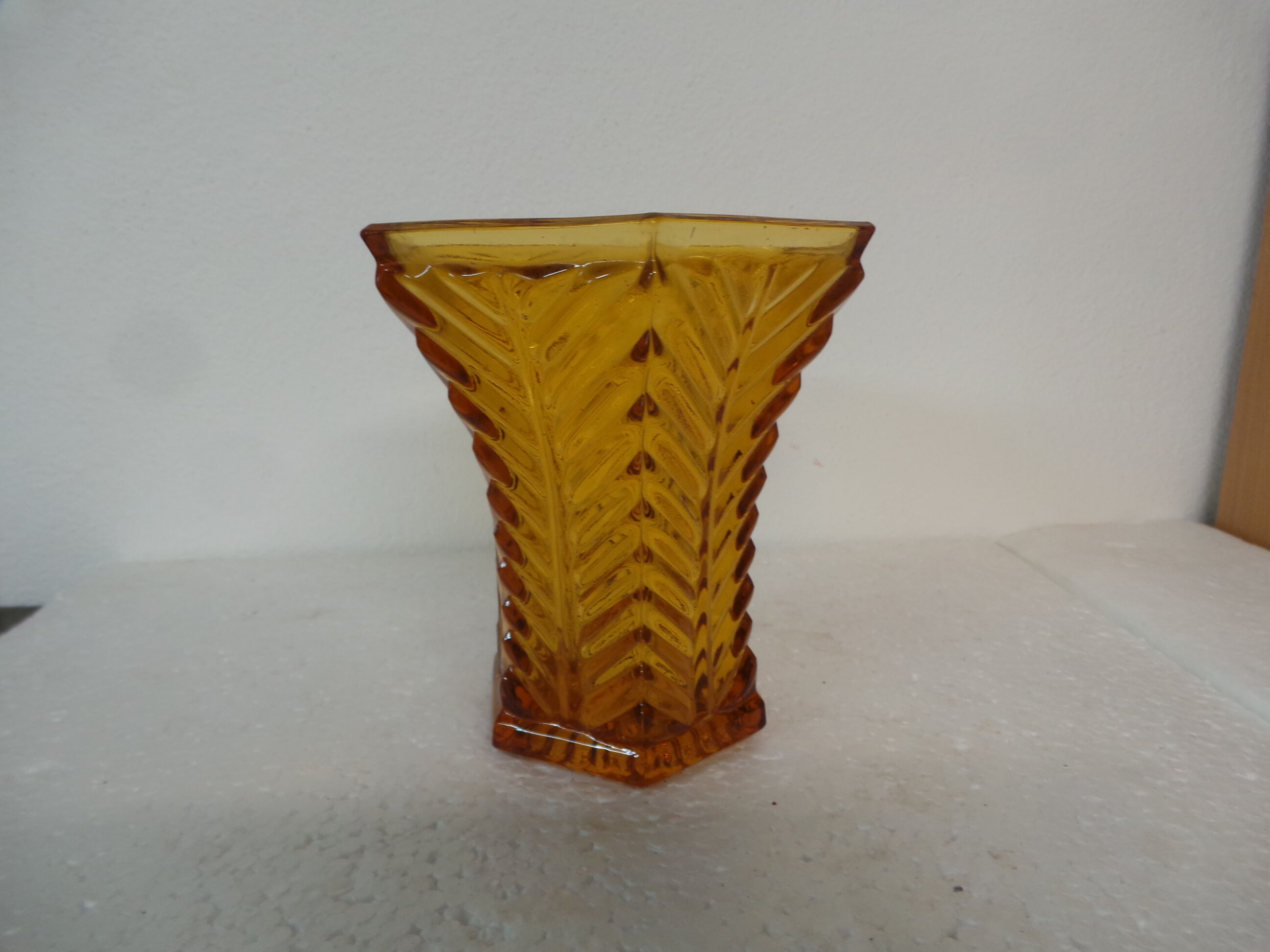 Amber art deco vase