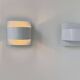 Pair of vintage wall lights, white lacquered metal, Peter Celsing Sweden 1960