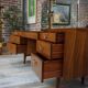 Curved dressing table 50-60s teak
