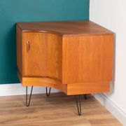 Retro Teak 1960s G Plan Fresco Corner Unit Bar Drinks Cabinet On Hairpin Legs