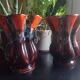 Pair of vintage Vallauris enameled ceramic vases
