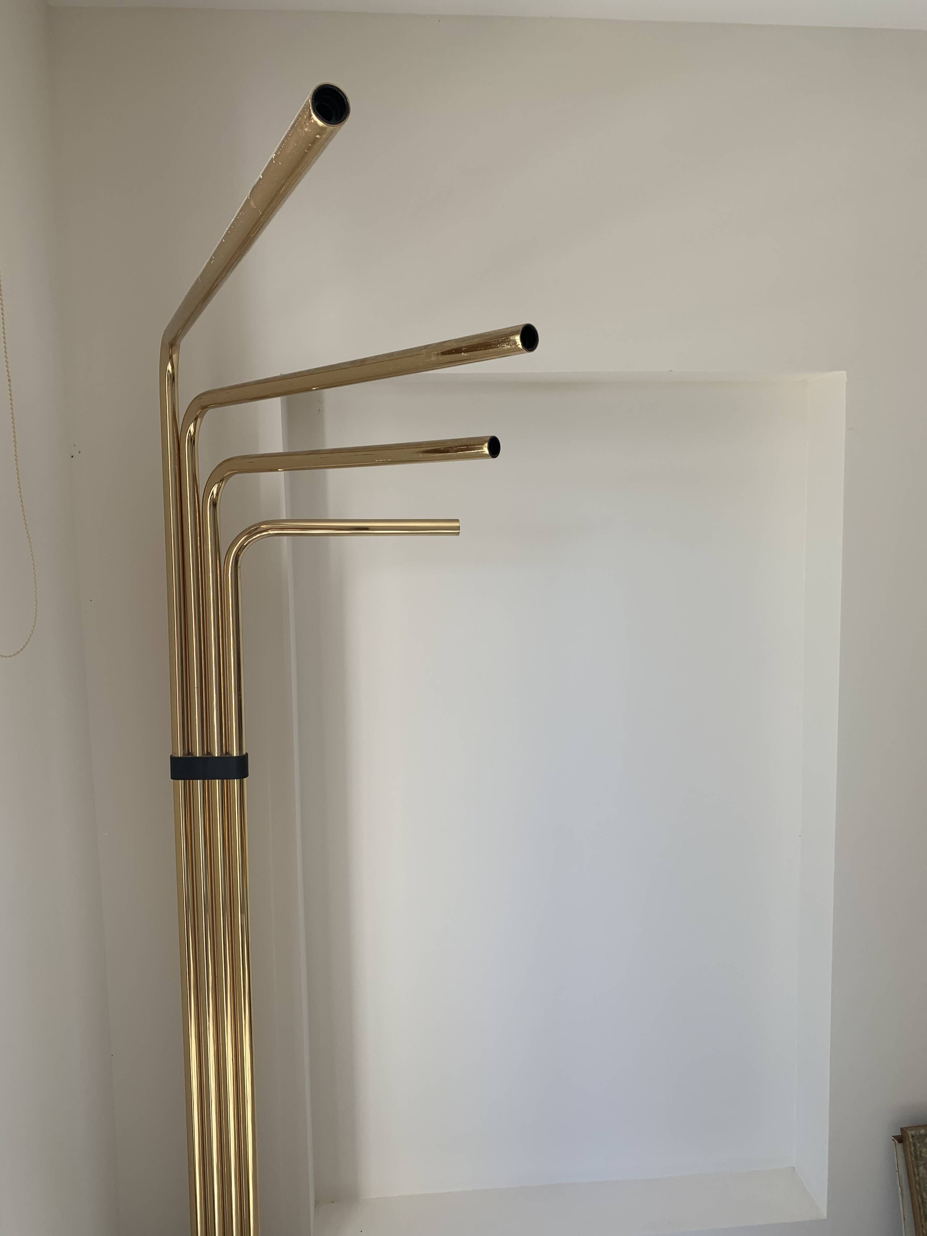 Vintage 1970s adjustable gold floor lamp by Goffredo Reggiani