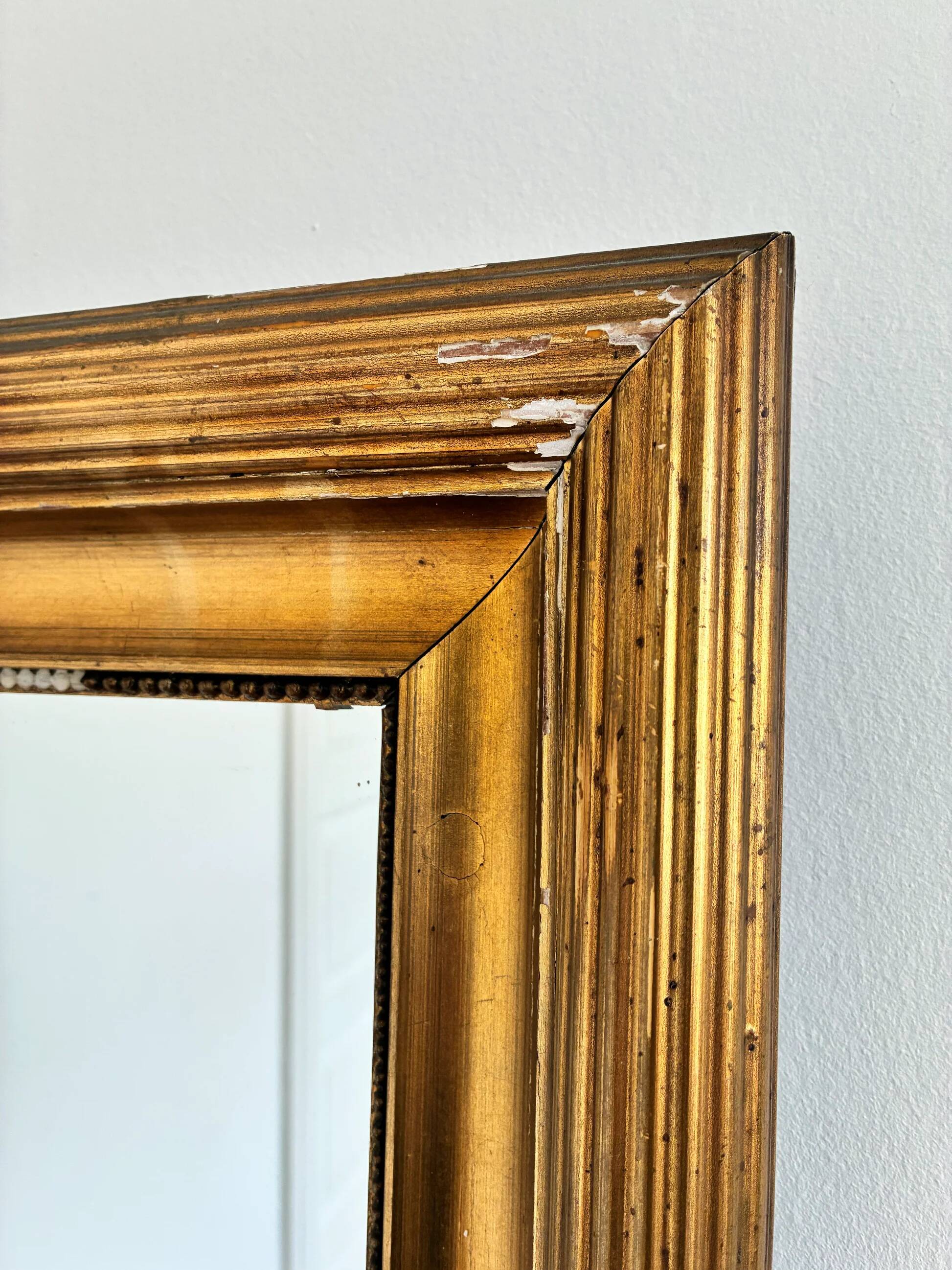Paire de miroirs muraux en bois doré danois antiques, fin du 19e siècle