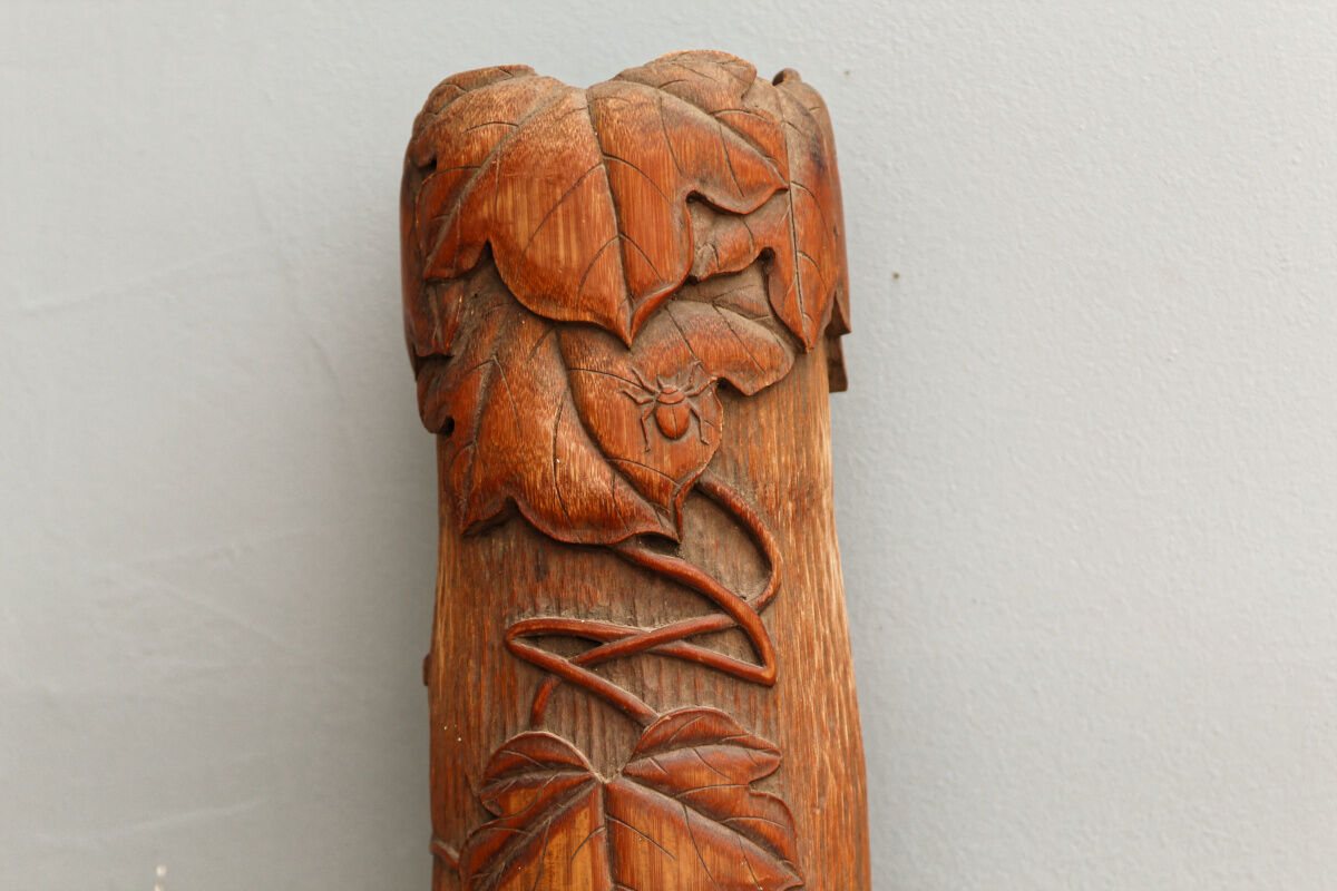 Carved bamboo vase, Japan