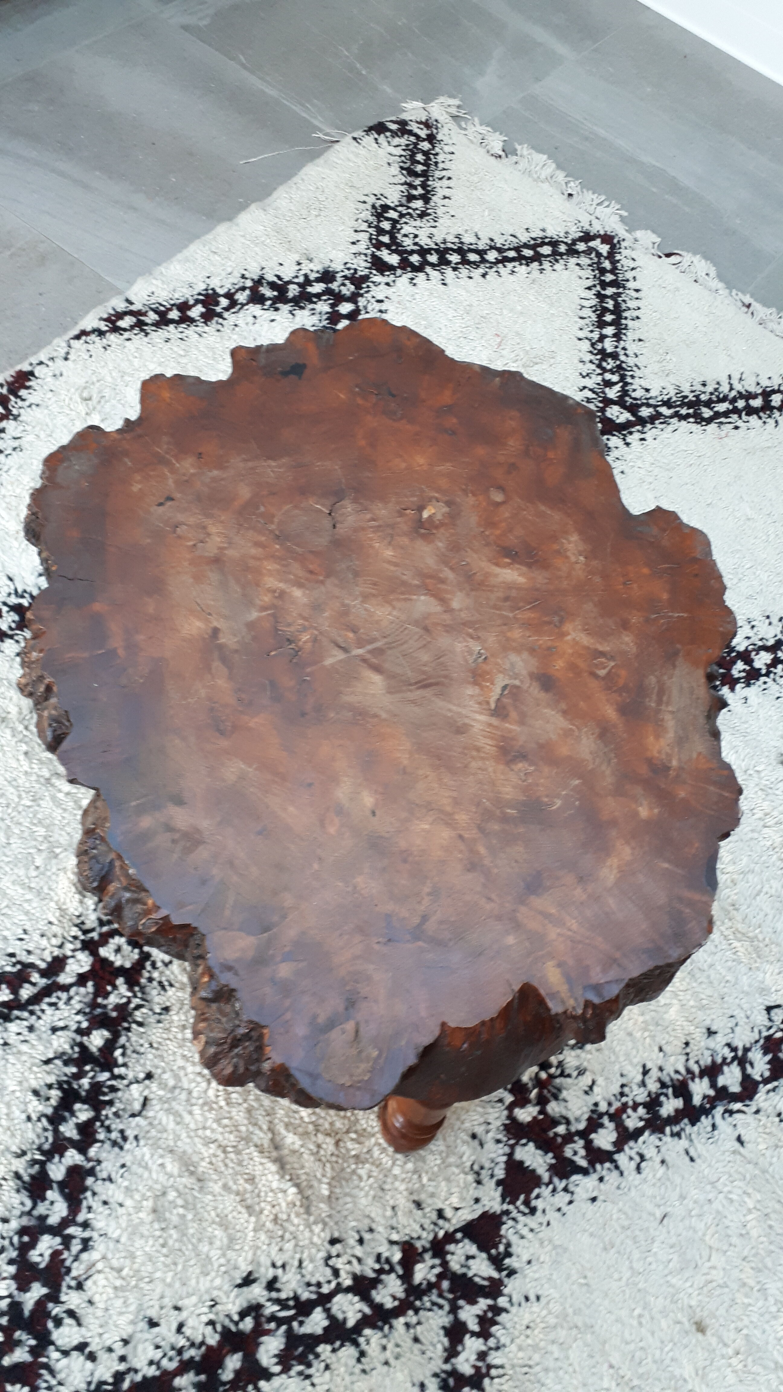 Massive elm coffee table brutalist art 1960s