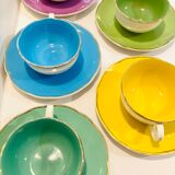 5 cups digoin sarreguemines france pastel 50