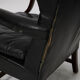 Paires de fauteuils scandinave en cuir noir