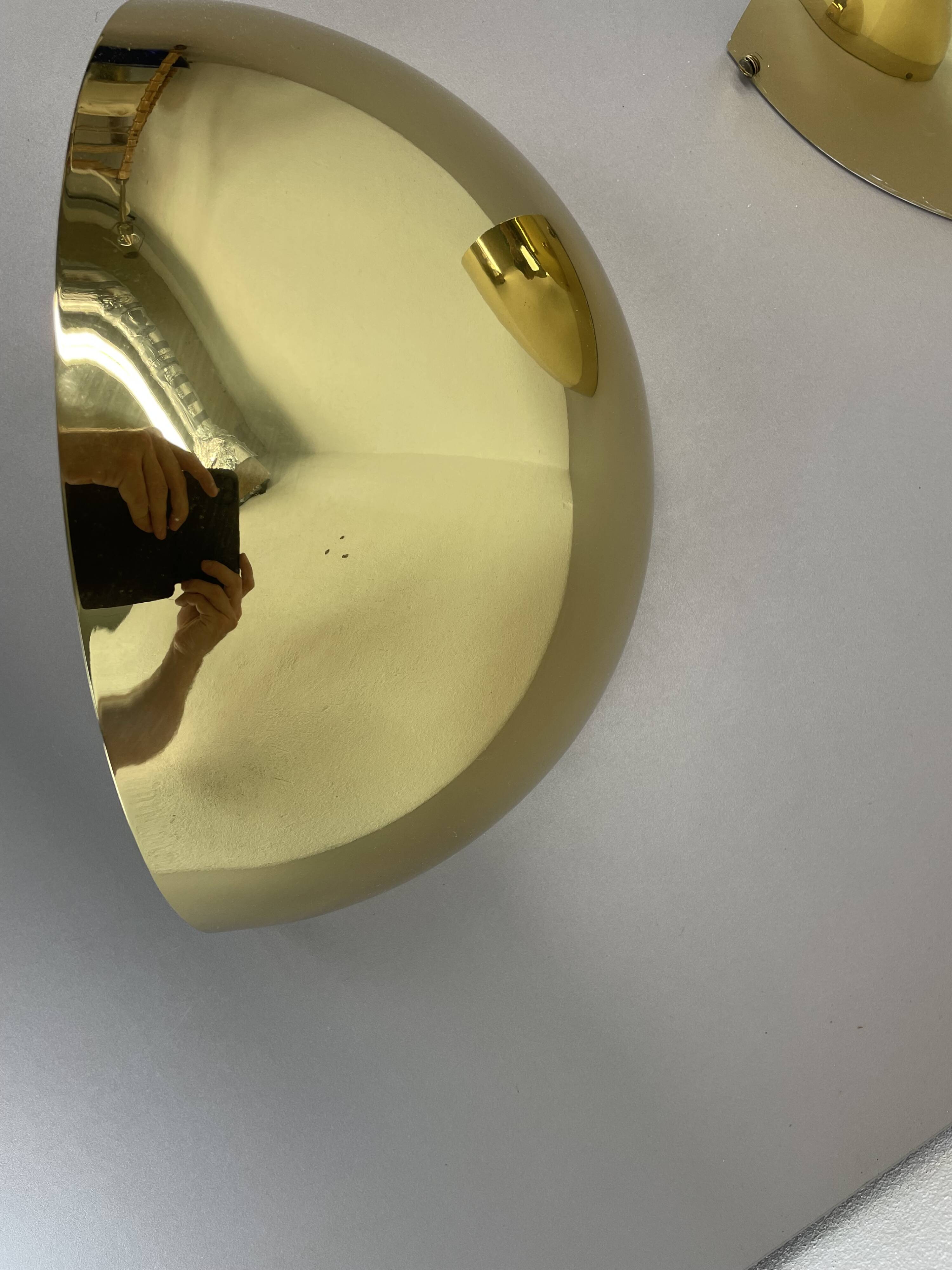 Set of 2 Brass Sciolari Style Wall Light Sconces Bankamp Leuchten, Germany, 1980