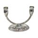 Art Deco two-arm candlestick, silver-plated, 1920s/1930s.