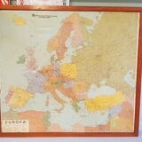 Carte ancienne Europe provenant d'une compagnie maritime suédoise avec cadre bois
