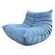 Togo lounge chair in light blue corduroy by Michel Ducaroy for Ligne Roset