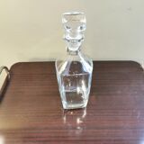 Square vintage decanter made of transparent glass