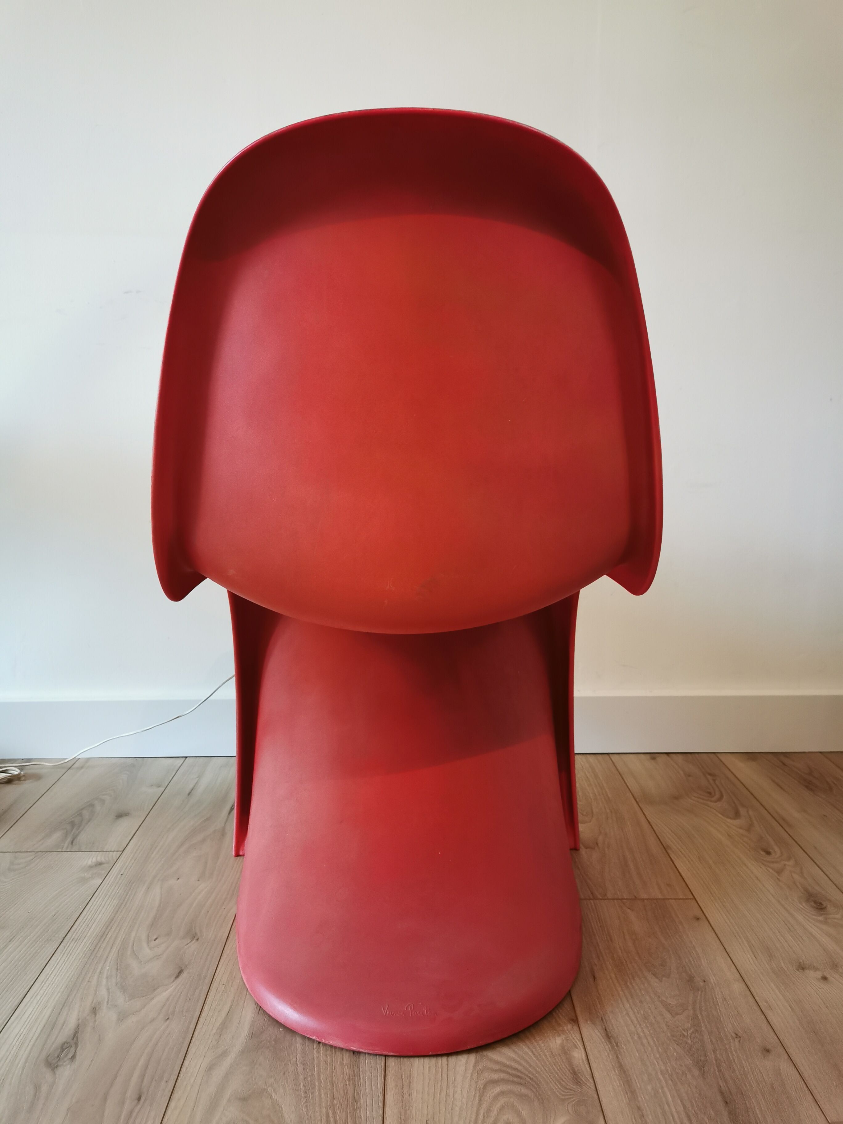 Pair of red chairs Verner Panton edition Vitra