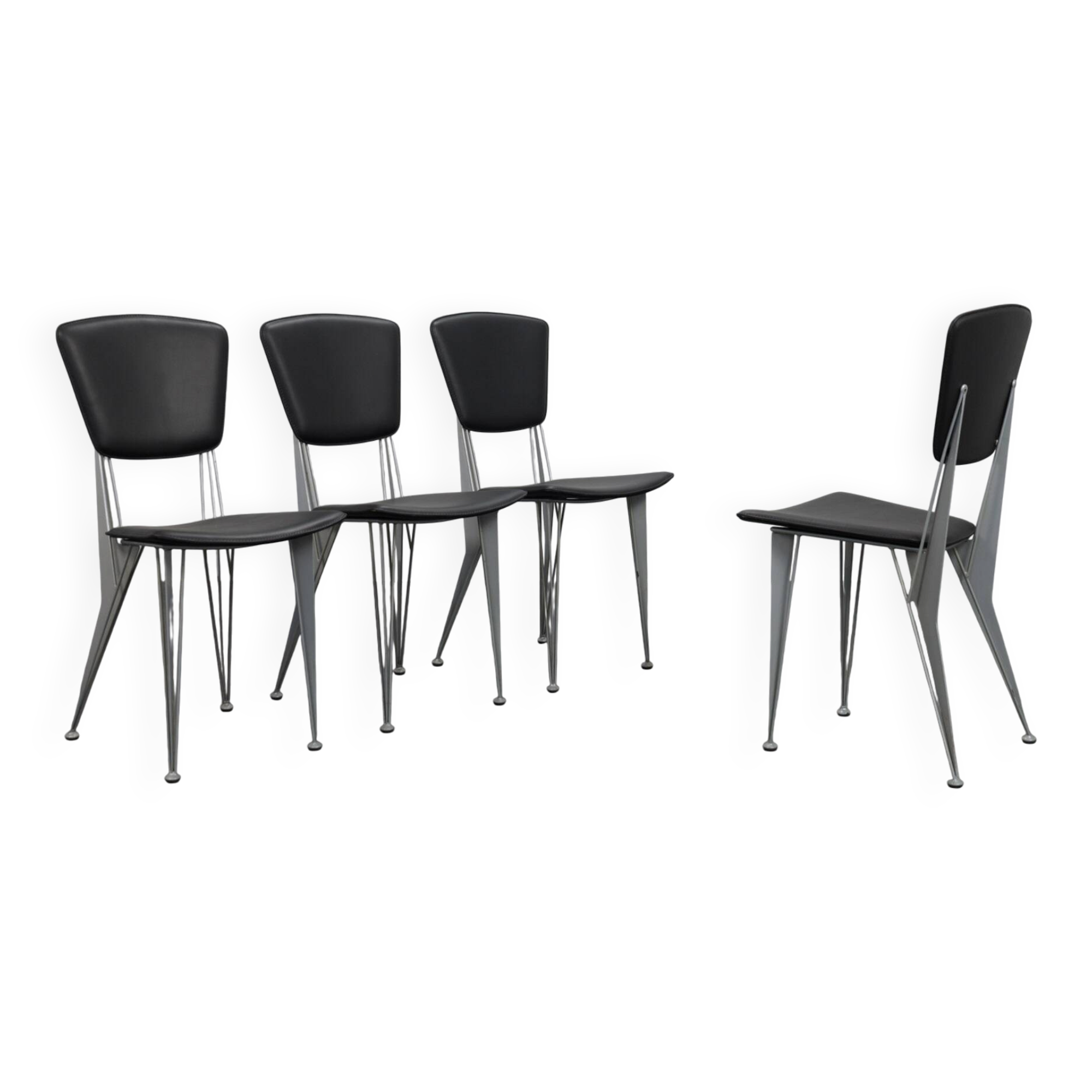 Set of 4 T38 dining chairs by Studio Archirivolto for Fasem, Italy, 1980s
